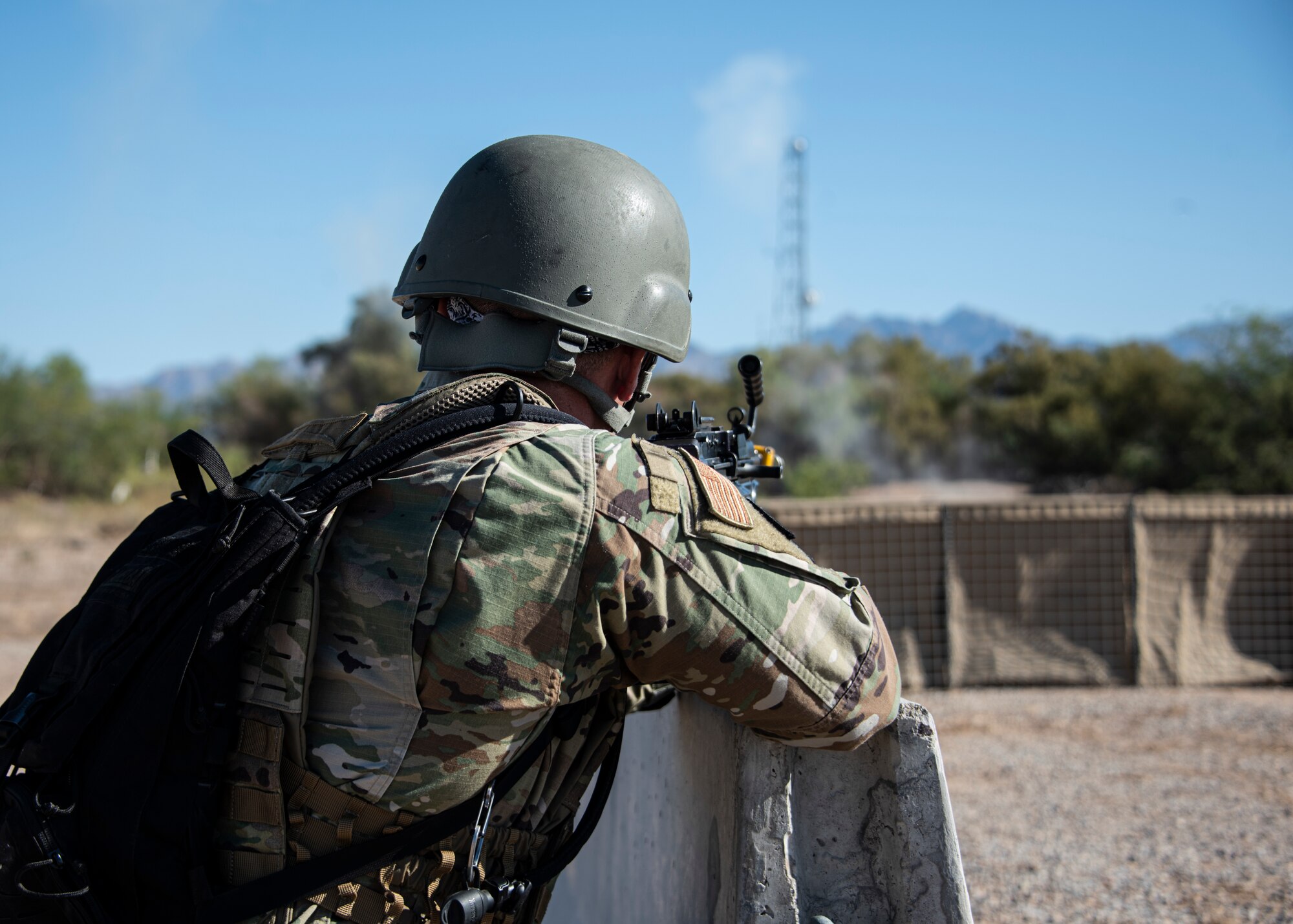A photo of an Airman conducting training