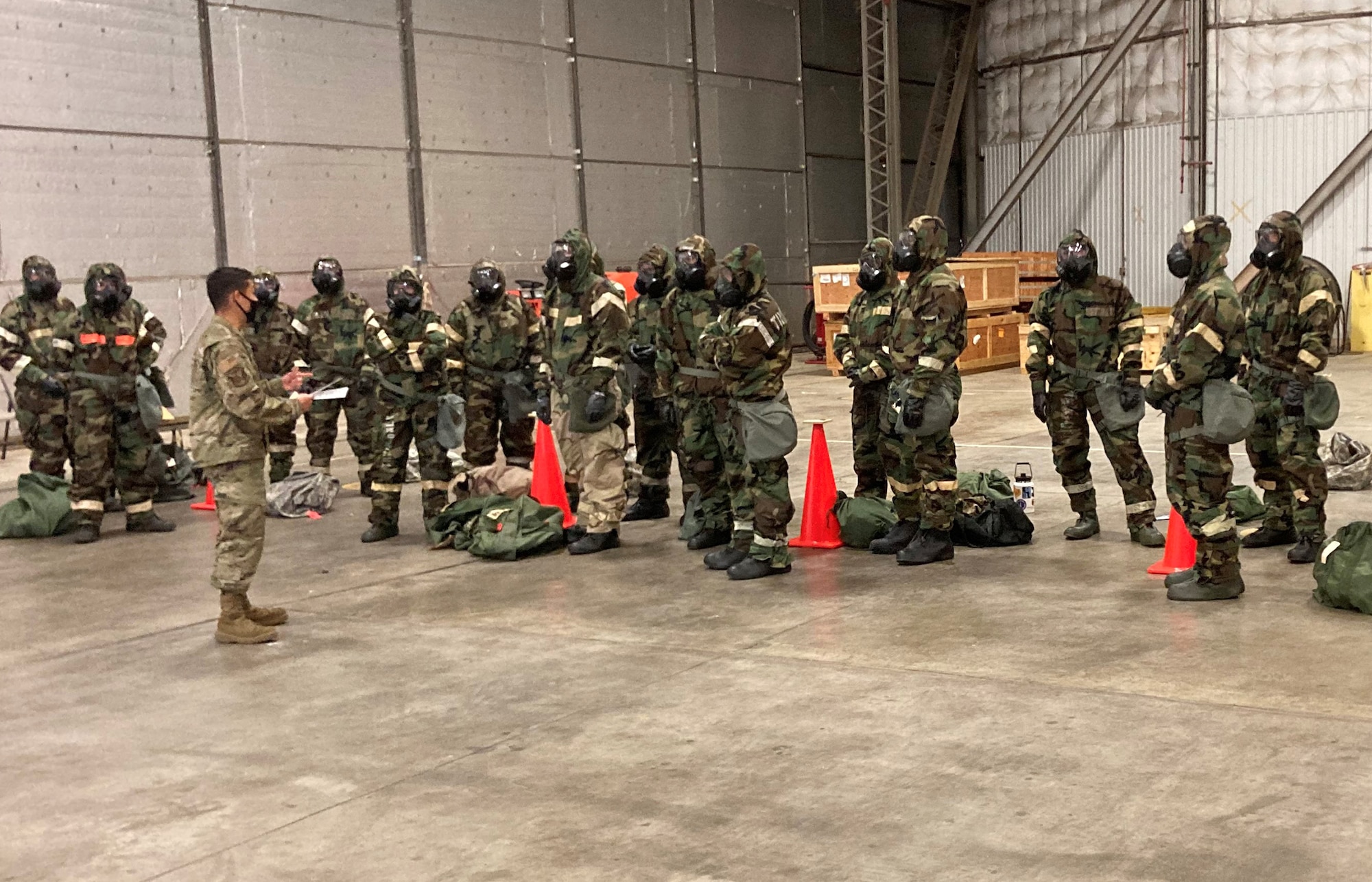 301st Fighter Wing Airmen participate in the liquid detection point portion of post-attack reconnaissance training, April 30, 2021 at Naval Air Station Joint Reserve Base Fort Worth, Texas. This training enables Airmen to learn potentially life-saving skills that can be utilized at home and abroad. (Courtesy photo)