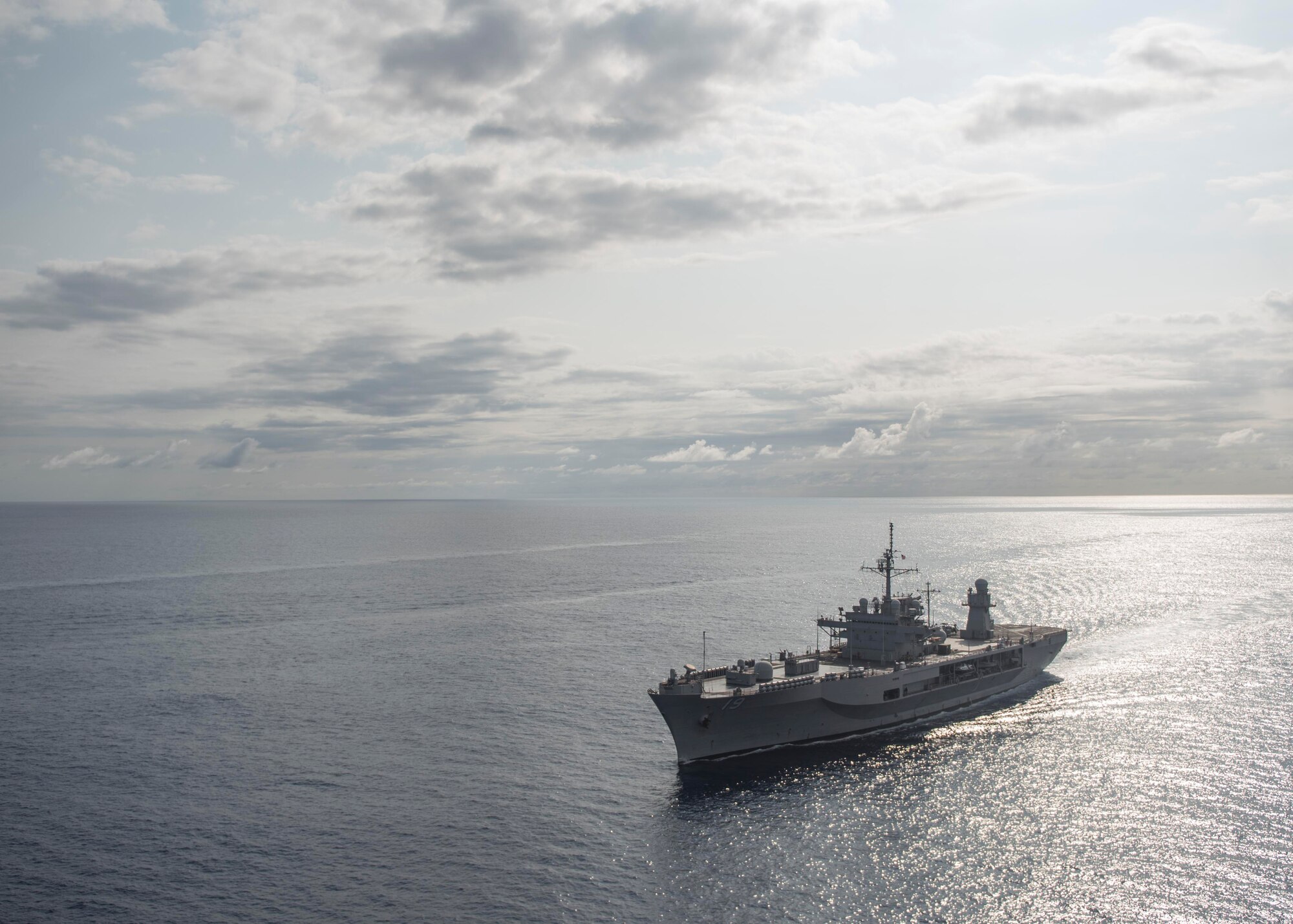 Official U.S. Navy file photo of U.S. 7th Fleet flagship USS Blue Ridge (LCC-19).