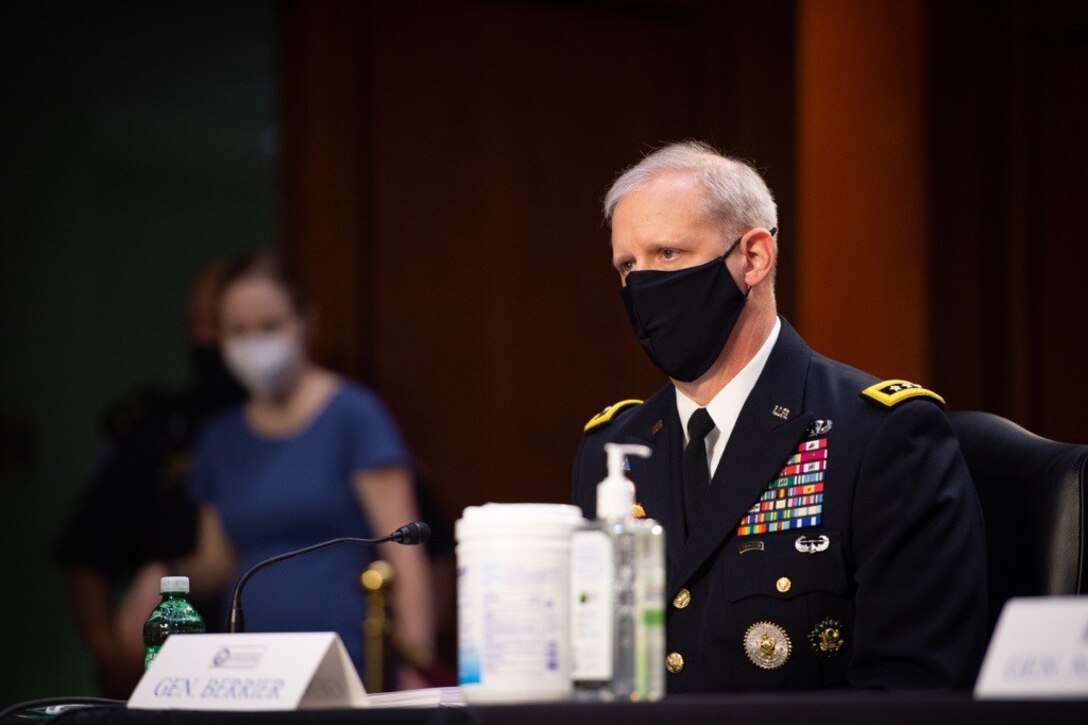 DIA Director Lt. Gen. Scott Berrier appears before the Senate Intelligence Committee. (Photo by ODNI Public Affairs)