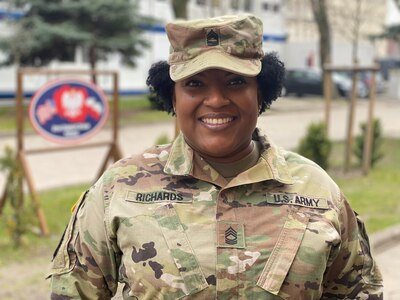 Master Sgt. Roxanne Richards, assigned to the 405th Army Field Support Brigade, delivers readiness at the tactical point of need as the only Logistics Civil Augmentation Program noncommissioned officer in Europe. She is responsible for all the LOGCAP contracting requirements for Latvia, Lithuania Hungary and Poland. And during DEFENDER-Europe 21, her responsibilities extent to Estonia, as well.