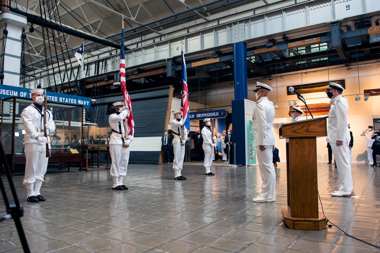 Chief of Naval Operations Adm. Mike Gilday attends full honors ceremony for Royal Navy First Sea Lord and Chief of the Naval Staff Adm. Tony Radakin.