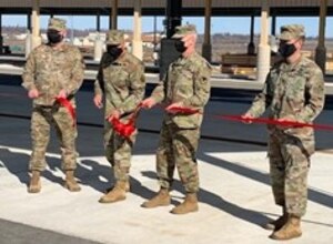 A ribbon-cutting ceremony at to the Joint Base Elmendorf-Richardson Fuels Management Operation Facility in Alaska.