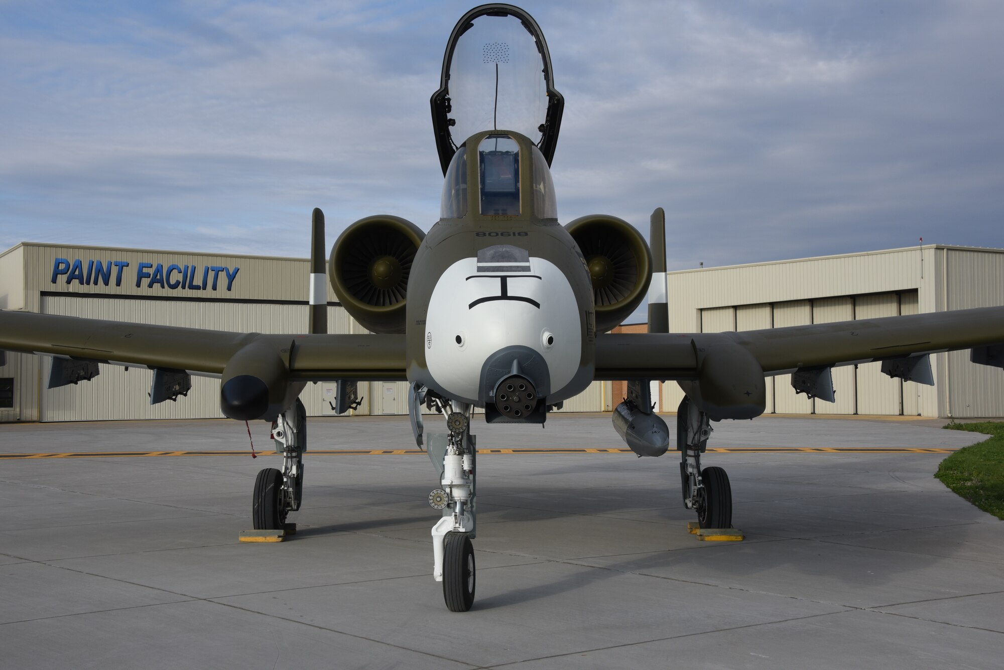 A U.S. Air Force A-10 Thunderbolt painted with a world war two heritage paint scheme