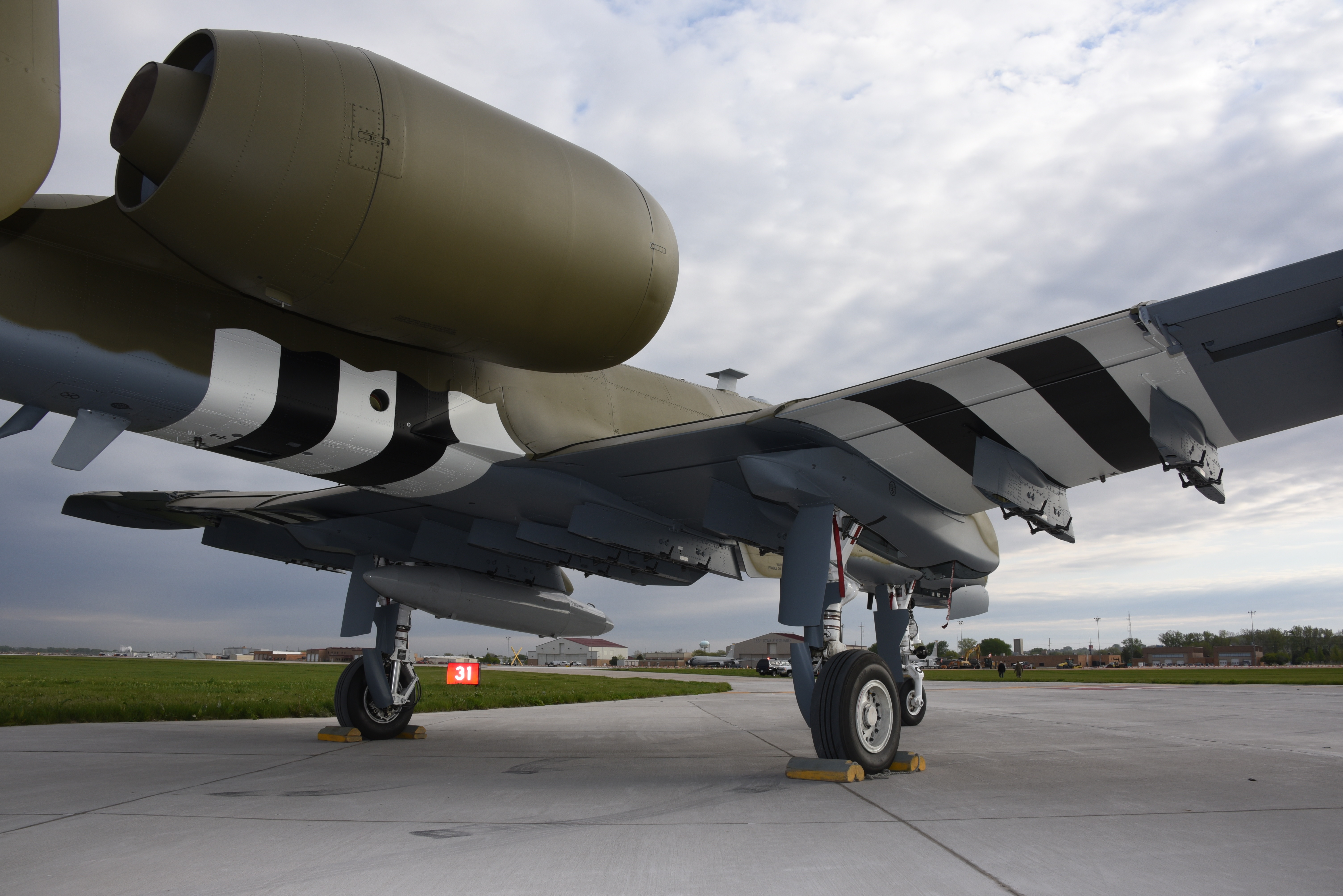 ANG paint facility paints P-47 scheme on Thunderbolt II
