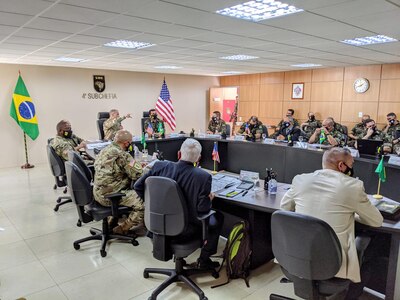 The U.S. Army-Brazil Staff Talks is taking place May 3-6 from the Brazilian Army headquarters located in Brasília, Brazil, focusing on on Brazilian Army priorities and a future U.S.-Brazilian Army interoperability vision through 2028 to enhance both armies capabilities of working together as members of a combined task force.