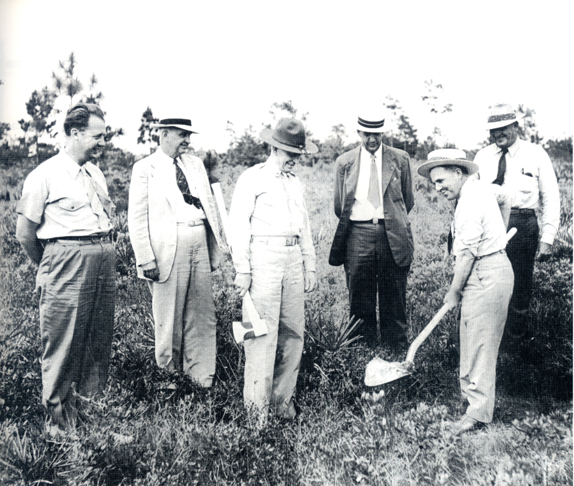 Pictured is the ground breaking ceremony for Tyndall Air Force Base, Florida, circa 1941. (U.S. Air Force courtesy photo)