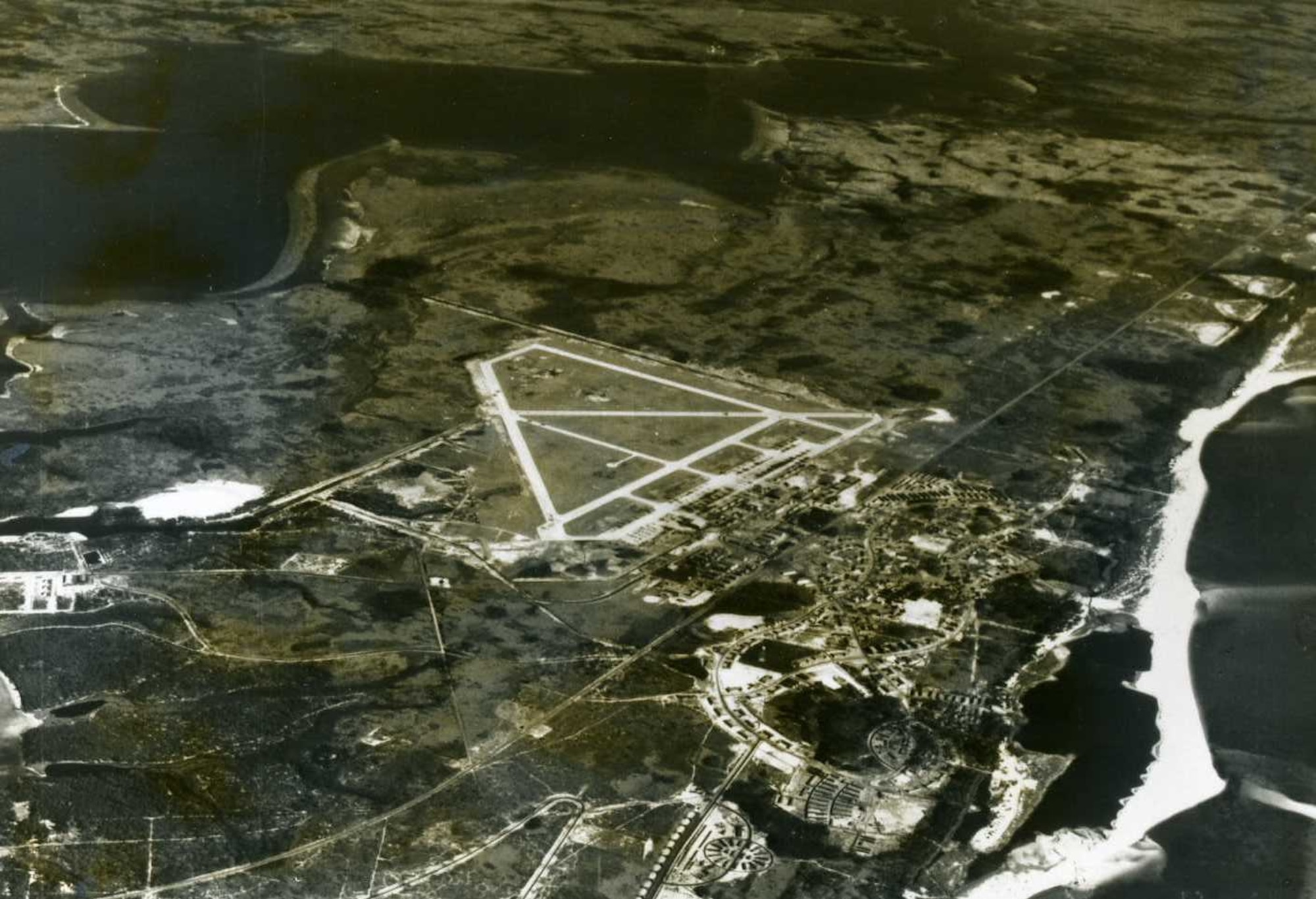 Aerial photo of Tyndall Air Force Base, circa 1943. (U.S. Air Force courtesy photo)