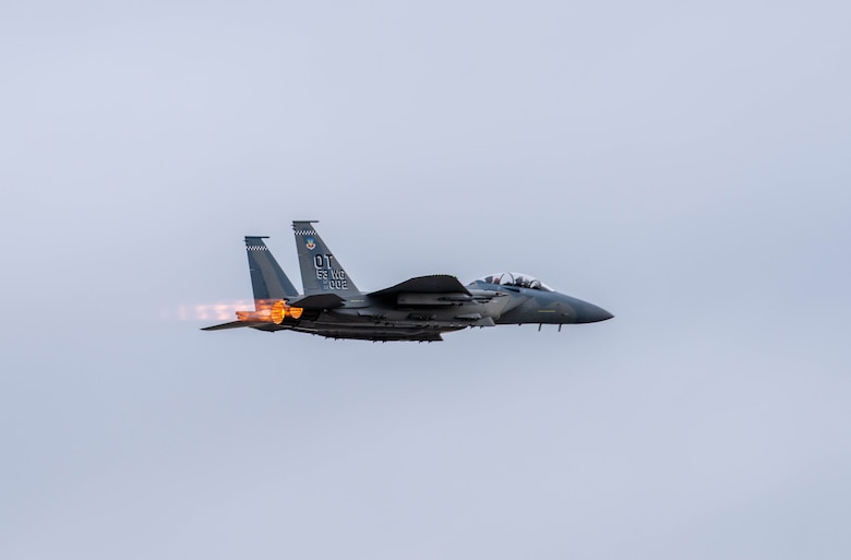 An F-15EX takes off from Joint Base Elmendorf-Richardson in support of Northern Edge 2021. Approximately 15,000 U.S. service members are participating in a joint training exercise hosted by U.S. Pacific Air Forces May 3-14, 2021, on and above the Joint Pacific Alaska Range Complex, the Gulf of Alaska, and temporary maritime activities area.