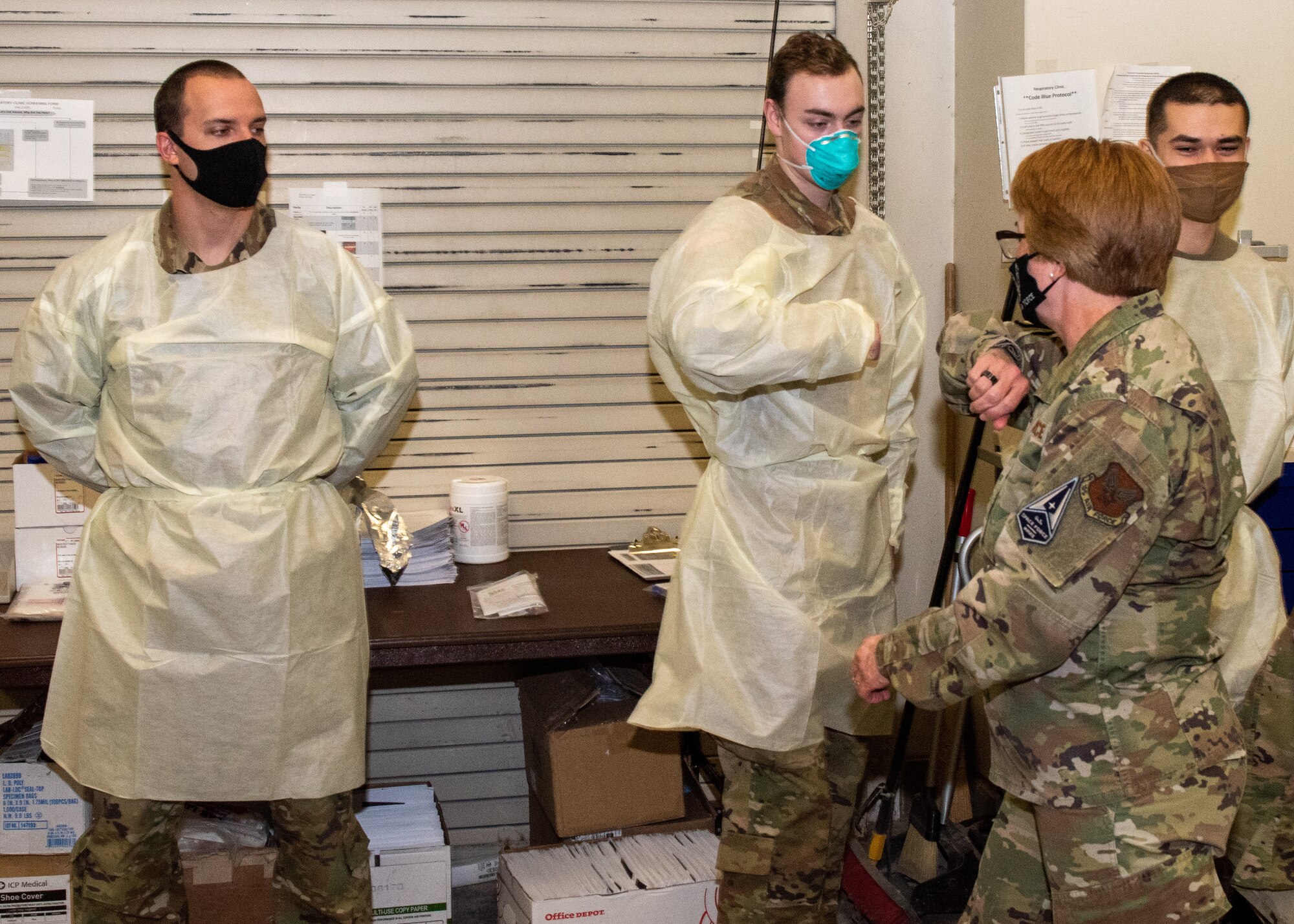 U.S. Air and Space Force Lt. Gen. Dorothy Hogg, surgeon general, and Chief Master Sgt. Dawn Kolczynski, Office of the Surgeon General medical enlisted force and enlisted corps chief, visit the 673d Medical Group at Joint Base Elmendorf-Richardson, Alaska, April 26, 2021. Hogg and Kolczynski focused on readiness and innovation as they toured the hospital, recognized and connected with medics, and discussed the 673d MDG’s capabilities, operations, innovations, COVID-19 management and vaccine rollout, and plans for improvement.