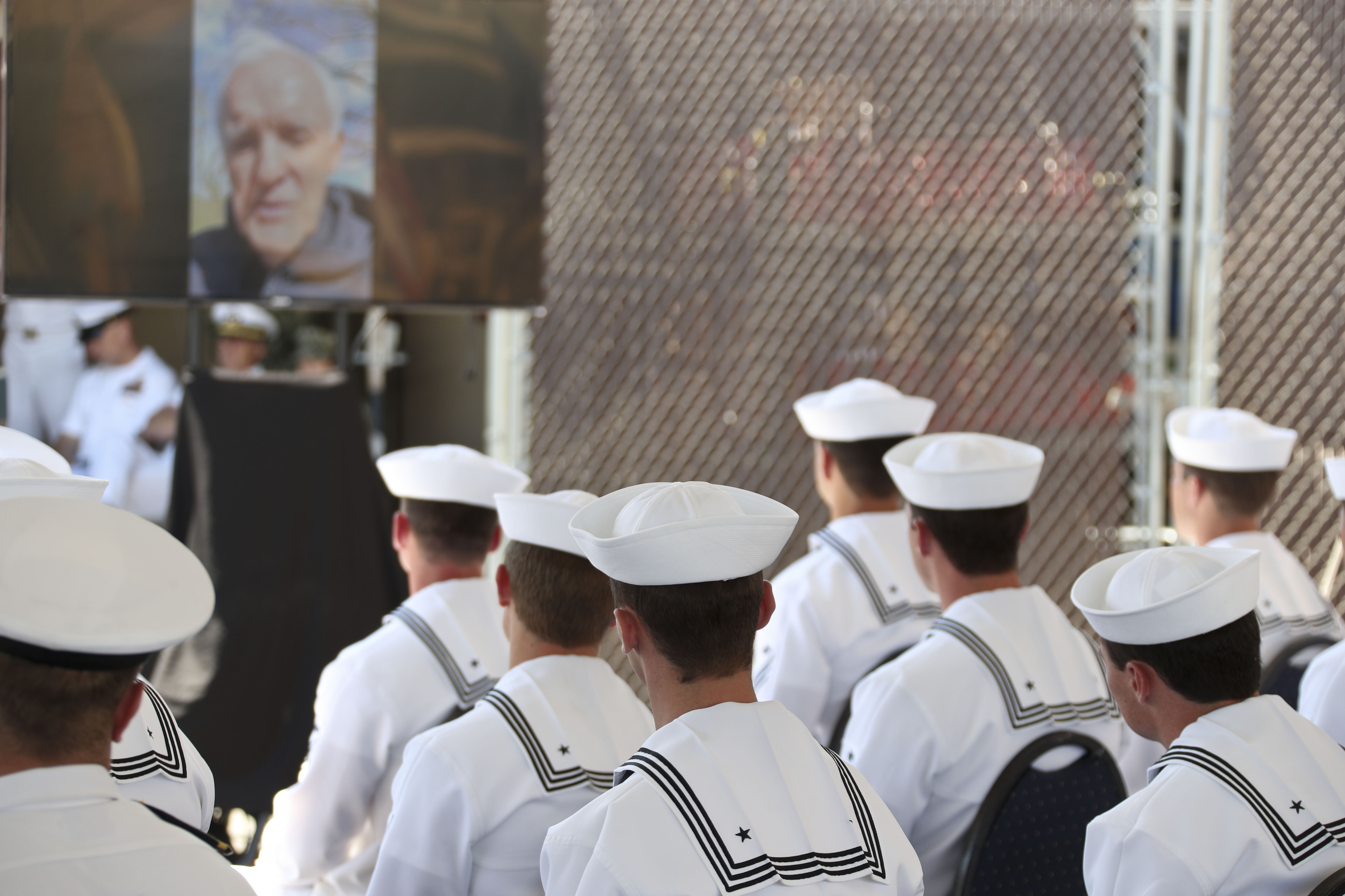 Medal of Honor recipient Sen. Robert Kerrey addresses SEAL Qualification Training Class 342 during the class’ graduation.