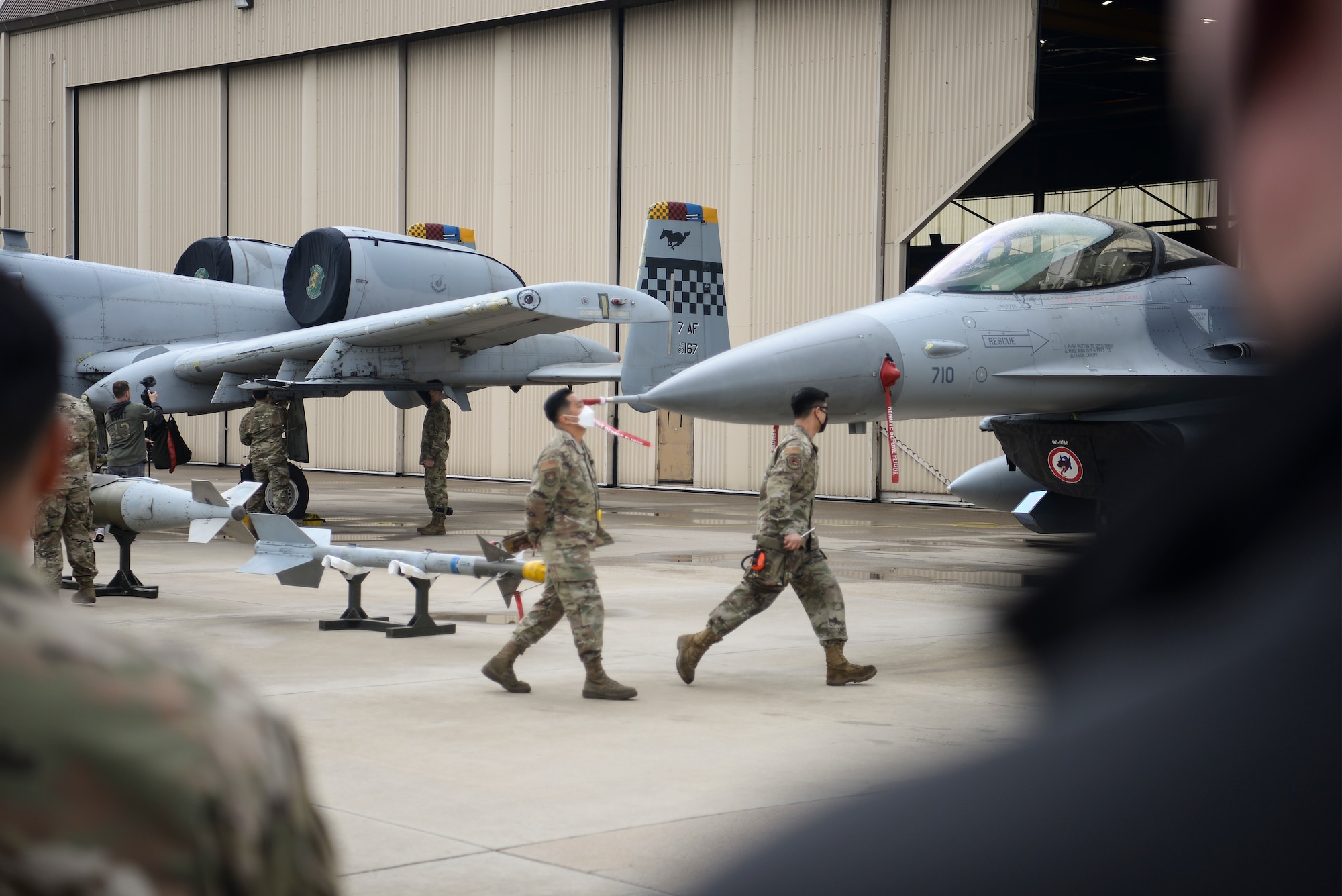 Airmen participate in a load competition.