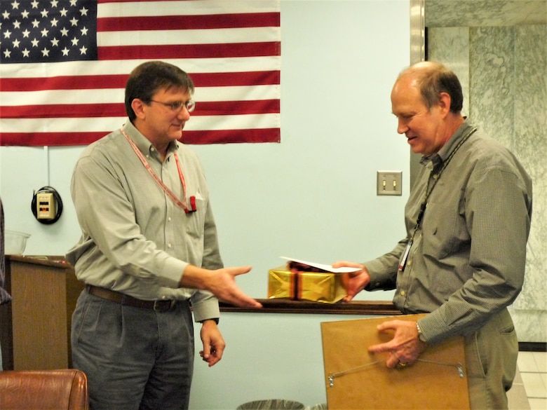 IN THE PHOTO, Regulatory Technical Expert Tim Flinn recently retired after 32 years of federal service, 29 of those years being with the Memphis District. Congratulations, Tim, and thank you for your many years of service to this district, division, and nation. You will be missed!