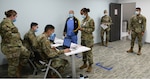 Robins Air Force Base, Ga.- Members of the 78th Medical Group at Robins Air Force Base, Georgia process first responders who are receiving their first COVID-19 vaccinations Jan. 7, 2021.