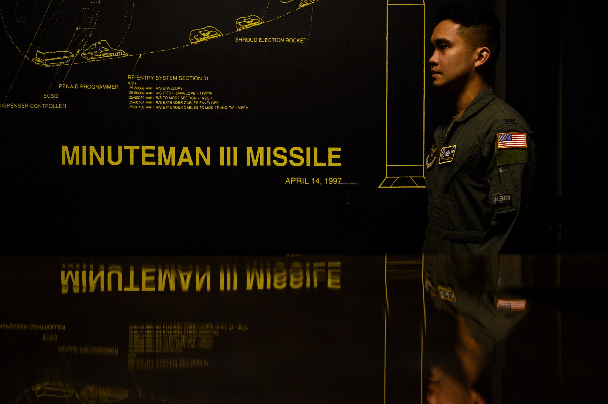 First Lt. David Saul Adriatico, 490th Missile Squadron intercontinental ballistic missile combat crew member, enters the 490th MS heritage room May 4, 2021, at Malmstrom Air Force Base, Mont.