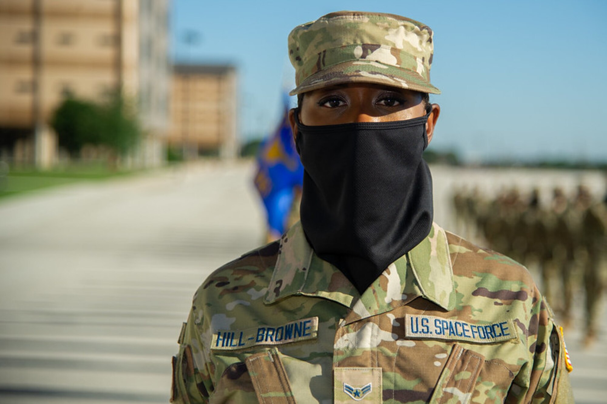 The first flight comprised entirely of U.S. Space Force Guardians graduated from Air Force Basic Military Training on May 6, 2021, at Joint Base San Antonio-Lackland, Texas. Thirty-one men comprised Flight 429, and four women were members of Flight 430. These 35 Guardians were among the total 571 graduates from the 324th Training Squadron. After graduation, the new Guardians will attend technical training at one of three bases: Vandenberg AFB, Calif.; Goodfellow AFB, Texas; and Keesler AFB, Miss. (U.S. Air Force photo by Thomas A. Coney)