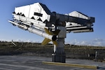 A modified AML 43K launcher that a team with Naval Surface Warfare Center, Port Hueneme Division’s White Sands Detachment built to launch GQM-163 Coyote missile targets for the upcoming 2021 At Sea Demonstration/Formidable Shield Exercise exercise scheduled for May 15 to June 3 at the Hebrides Range off Scotland’s coast and at Andøya Space off Norway’s coast. The exercise is part of the Maritime Theater Missile Defense Forum to test the latest in air and missile defense technical capabilities.