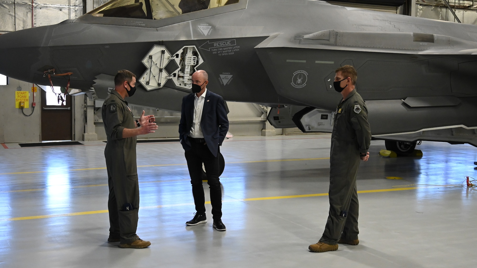 Utah Gov. Spencer Cox tours Hill Air Force Base, Utah, May 5, 2021. The tour provided the governor an overview of missions performed at Hill.