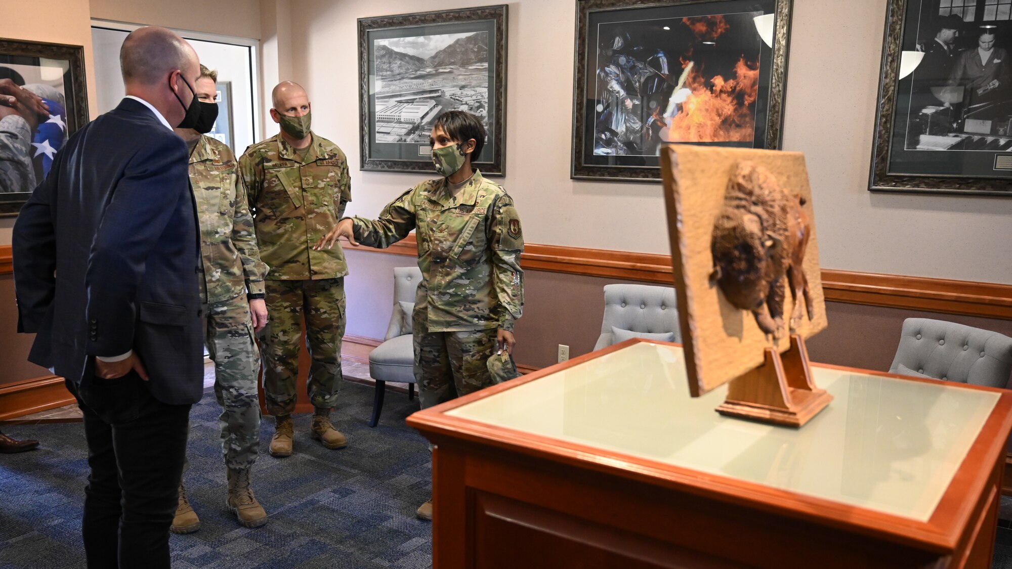 Utah Gov. Spencer Cox tours Hill Air Force Base, Utah, May 5, 2021. The tour provided the governor an overview of missions performed at Hill.