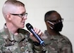 Army Reserve Maj. Eric Hughes, deployed to Camp Arifjan, Kuwait, with the Indianapolis-based 310th Sustainment Command (Expeditionary), to serve as the 1st Theater Sustainment Command's operational command post family life chaplain, speaks at an April 14, 2021 training for the camp's chaplains and enlisted religious affairs specialists. Hughes said he heard the call to ministry during his 2005-2006 deployment to Bagram, Afghanistan, as a Kansas Air National Guard staff sergeant and munitions technician assigned to A-10 Thunderbolts and AC-130s.