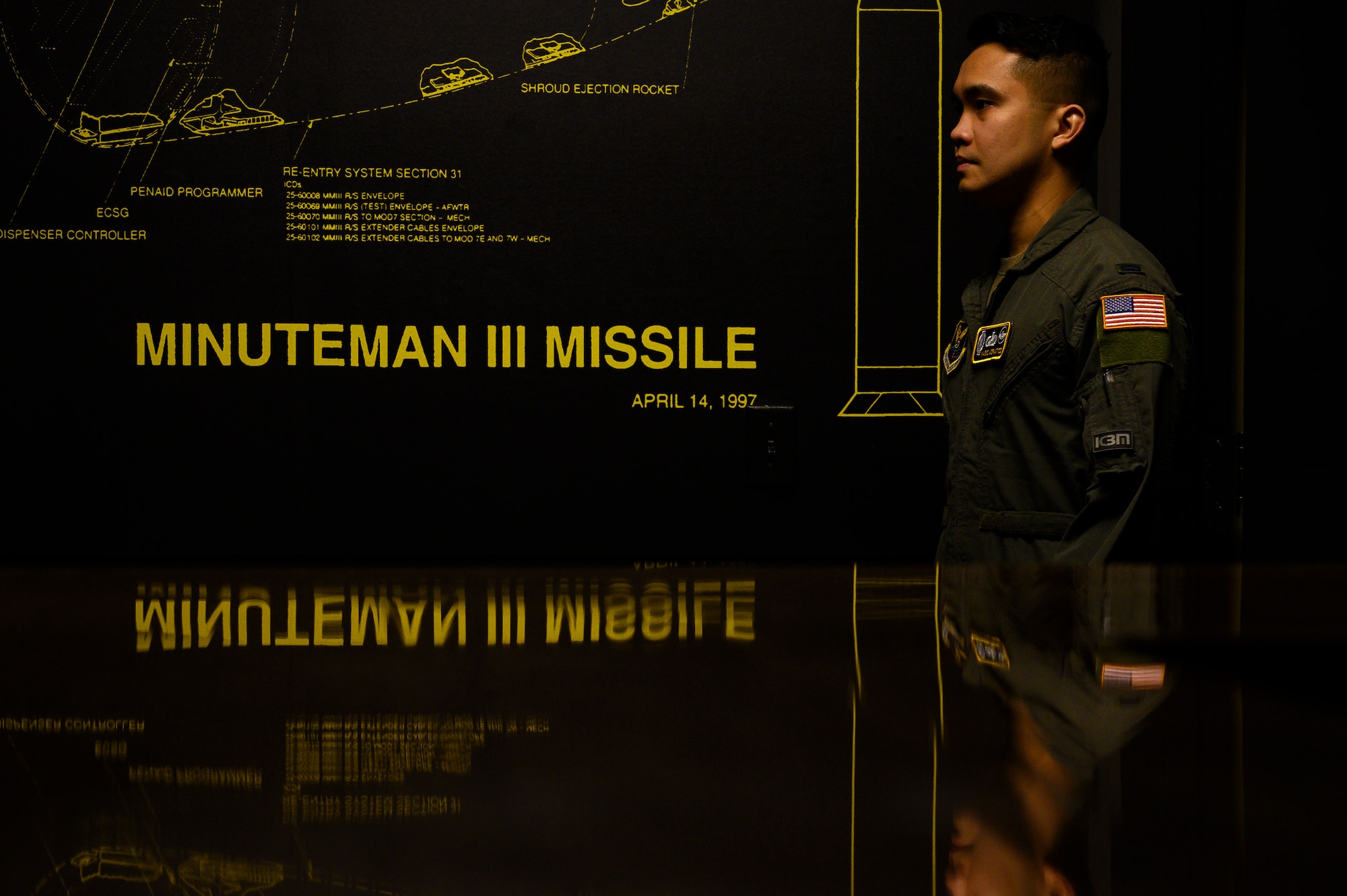 First Lt. David Saul Adriatico, 490th Missile Squadron intercontinental ballistic missile combat crew member, enters the 490th MS heritage room May 4, 2021, at Malmstrom Air Force Base, Mont.