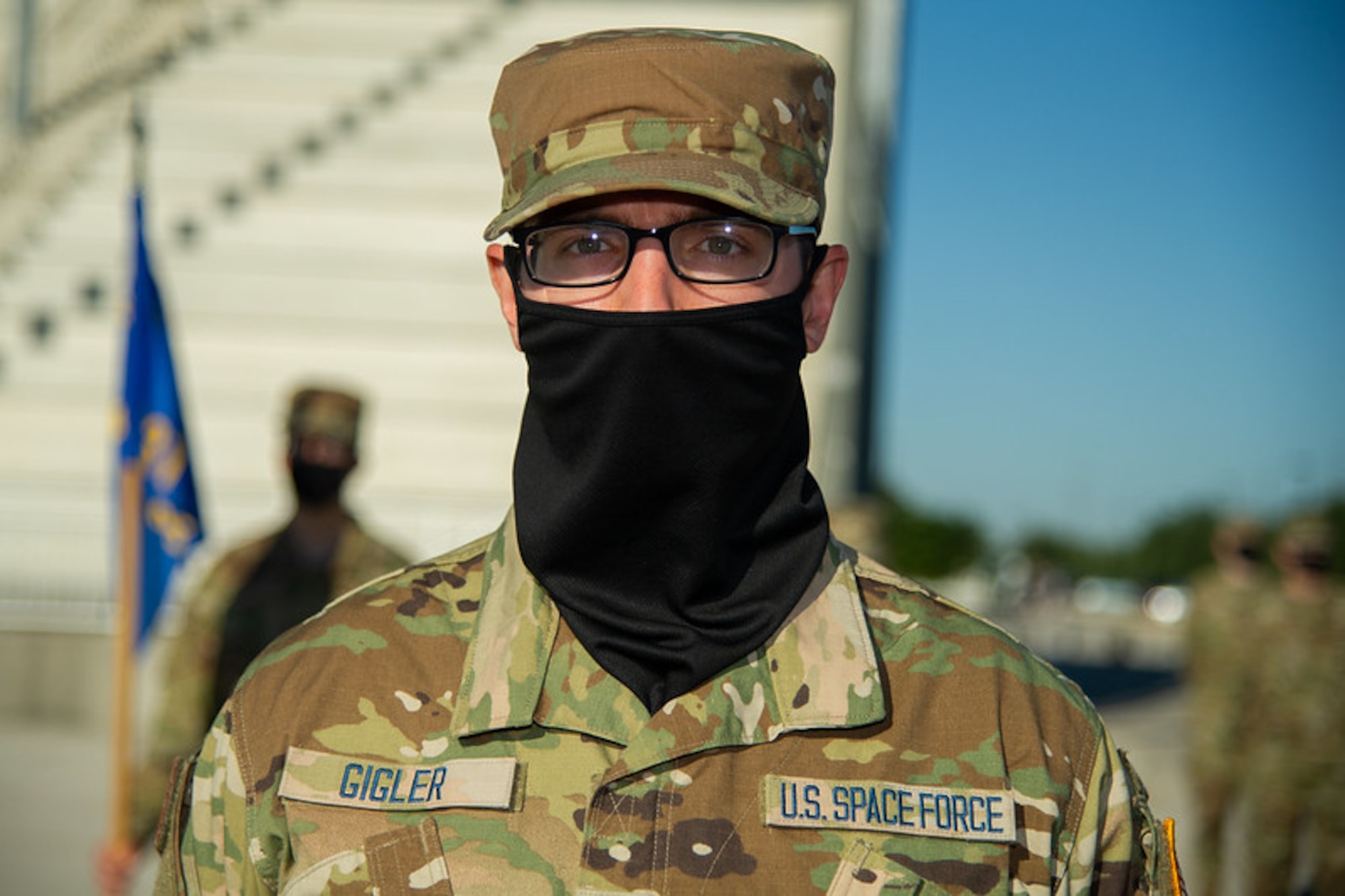 The first flight comprised entirely of U.S. Space Force Guardians graduated from Air Force Basic Military Training on May 6, 2021, at Joint Base San Antonio-Lackland, Texas. Thirty-one men comprised Flight 429, and four women were members of Flight 430. These 35 Guardians were among the total 571 graduates from the 324th Training Squadron. After graduation, the new Guardians will attend technical training at one of three bases: Vandenberg AFB, Calif.; Goodfellow AFB, Texas; and Keesler AFB, Miss. (U.S. Air Force photo by Thomas A. Coney)