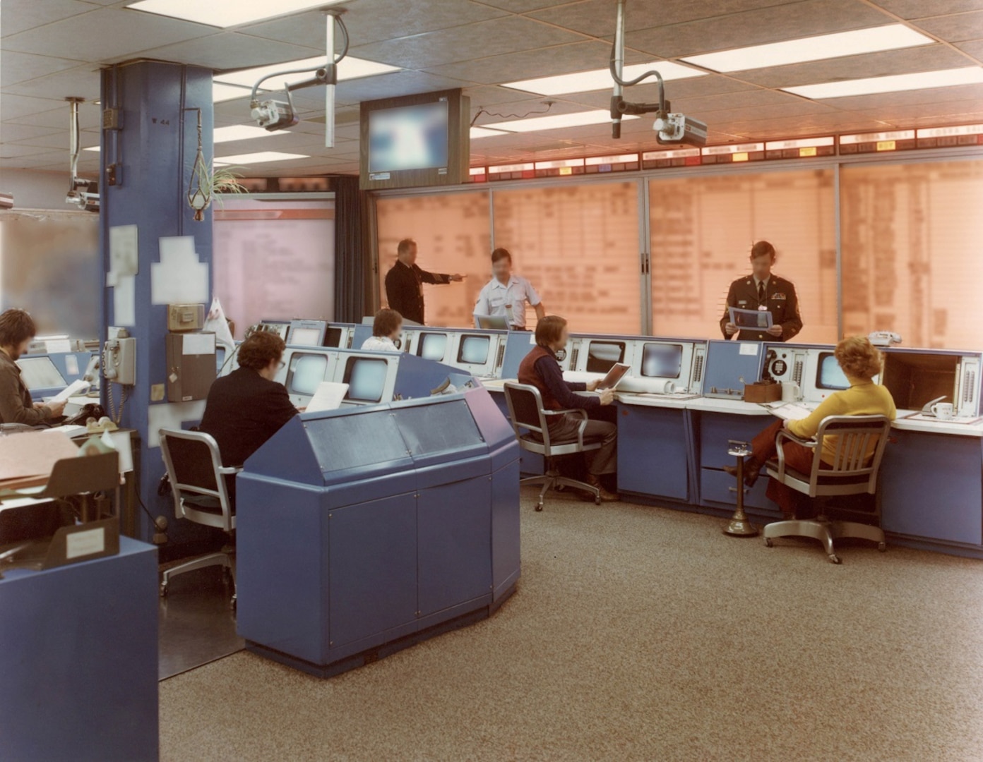 The DEFSMAC watch floor as it was in 1983 from NSA archives