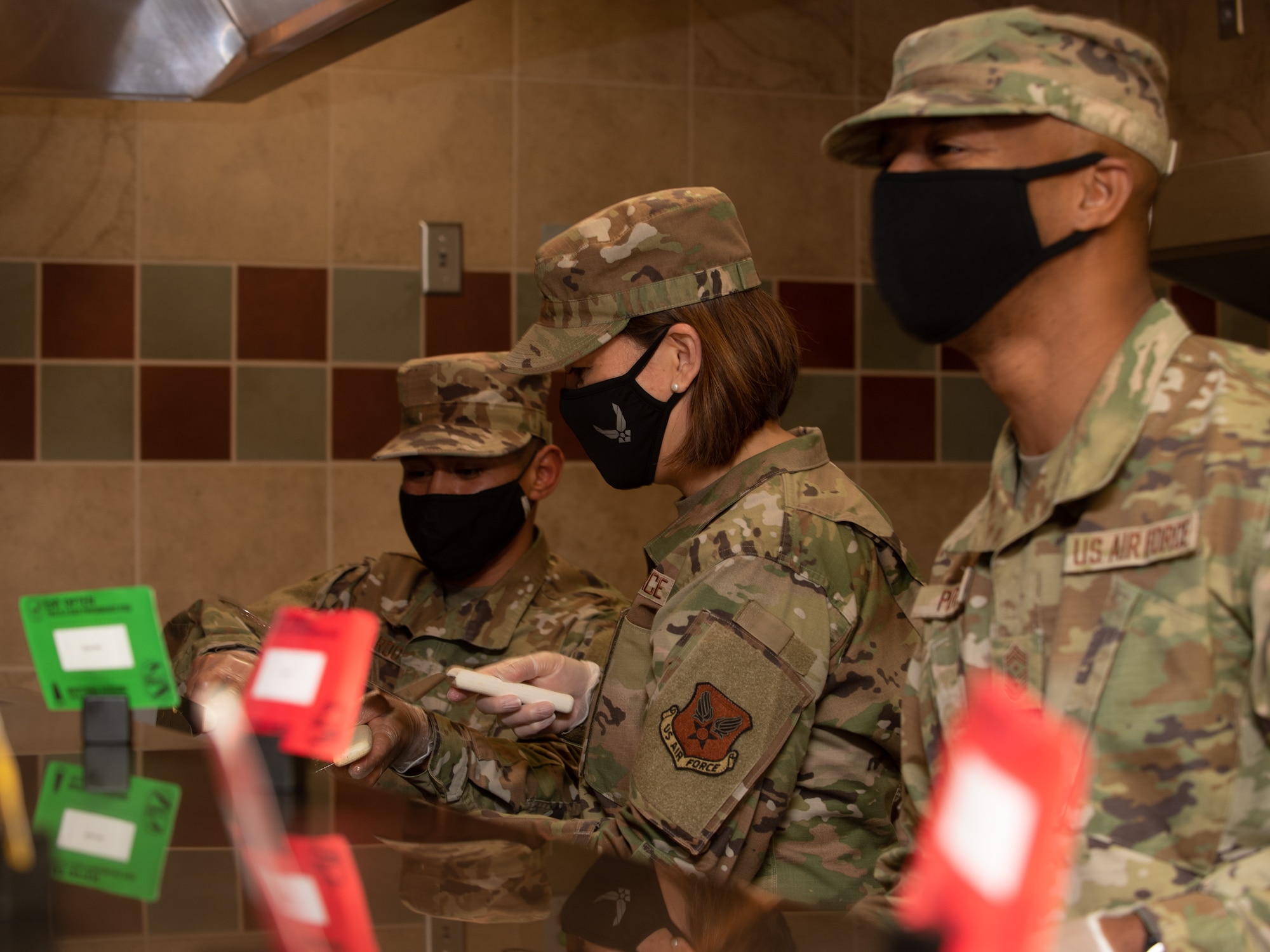 Chief bass works with DFAC personnel