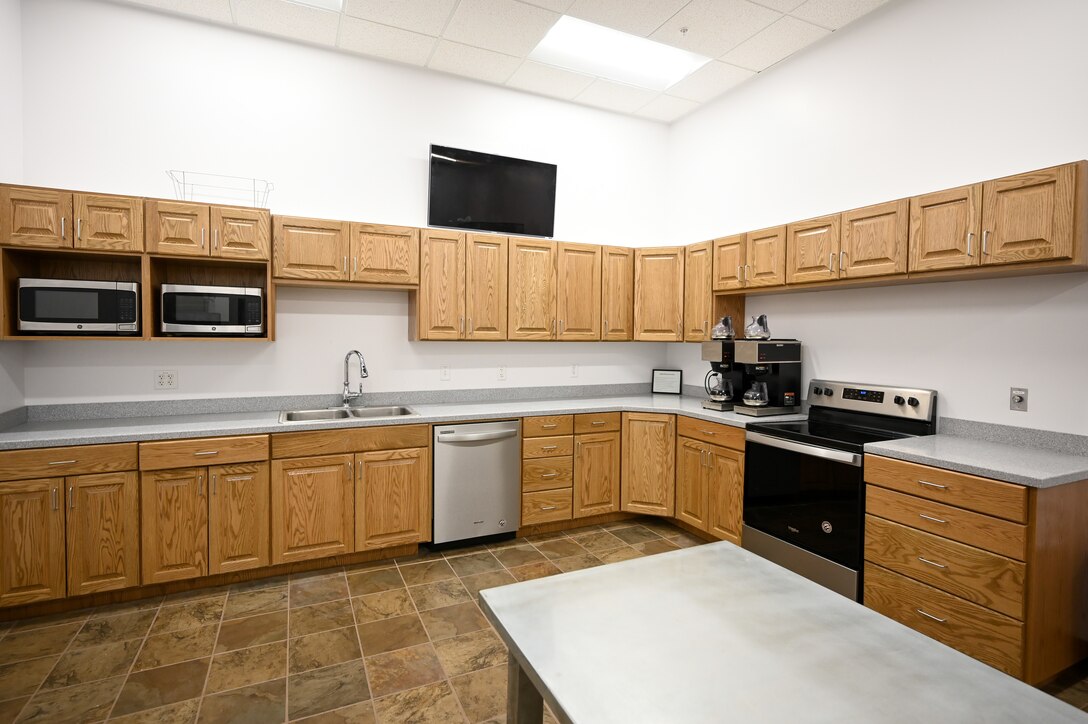 The kitchen inside the Airman Recreation Center.