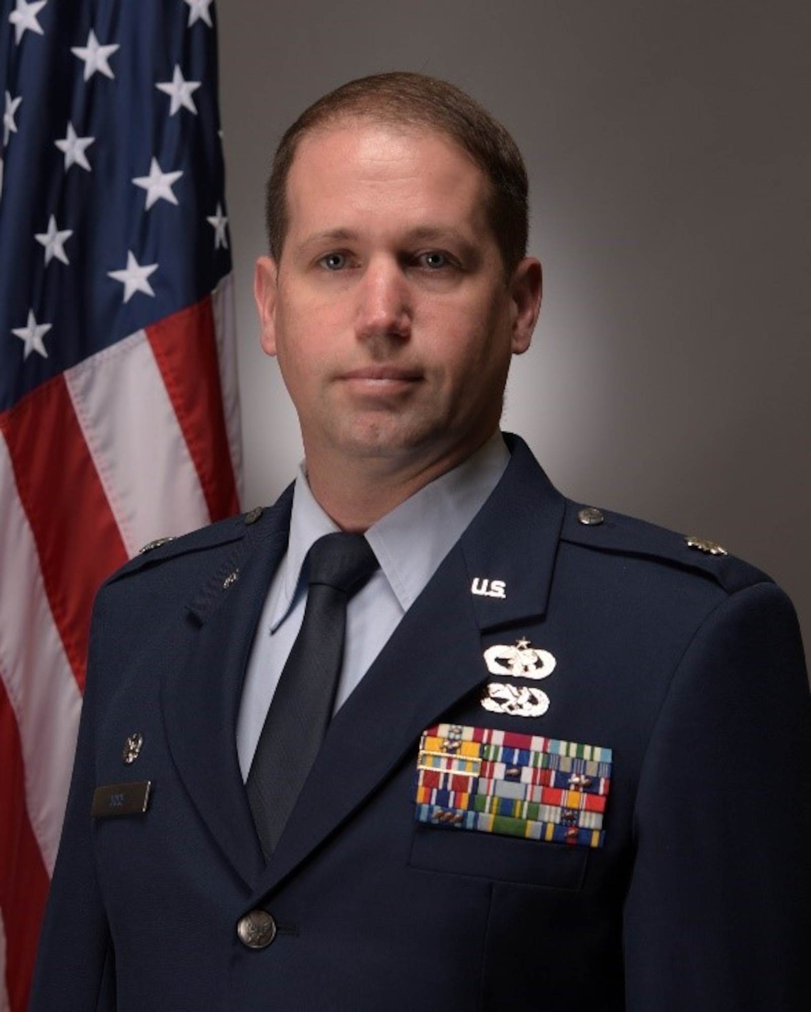 U.S. Air Force Lt. Col. Charles Rice, 426th Air Base Squadron commander, posed for an official photo. (Courtesy photo)