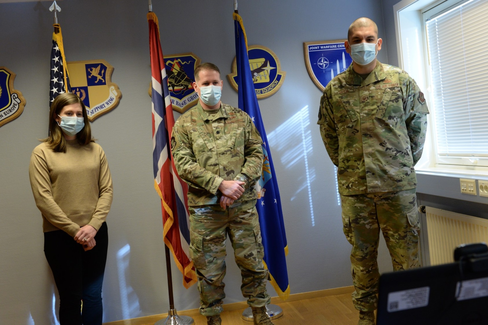 Mrs. Sarah Nightengale, left, is recognized as the Wing Annual Awards Category 1 Civilian of the Year for the 501st Combat Support Wing. (Courtesy photo)