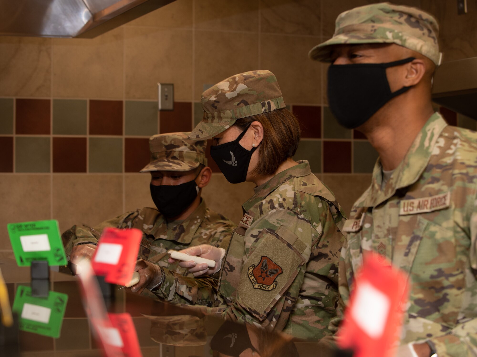 Chief bass works with DFAC personnel