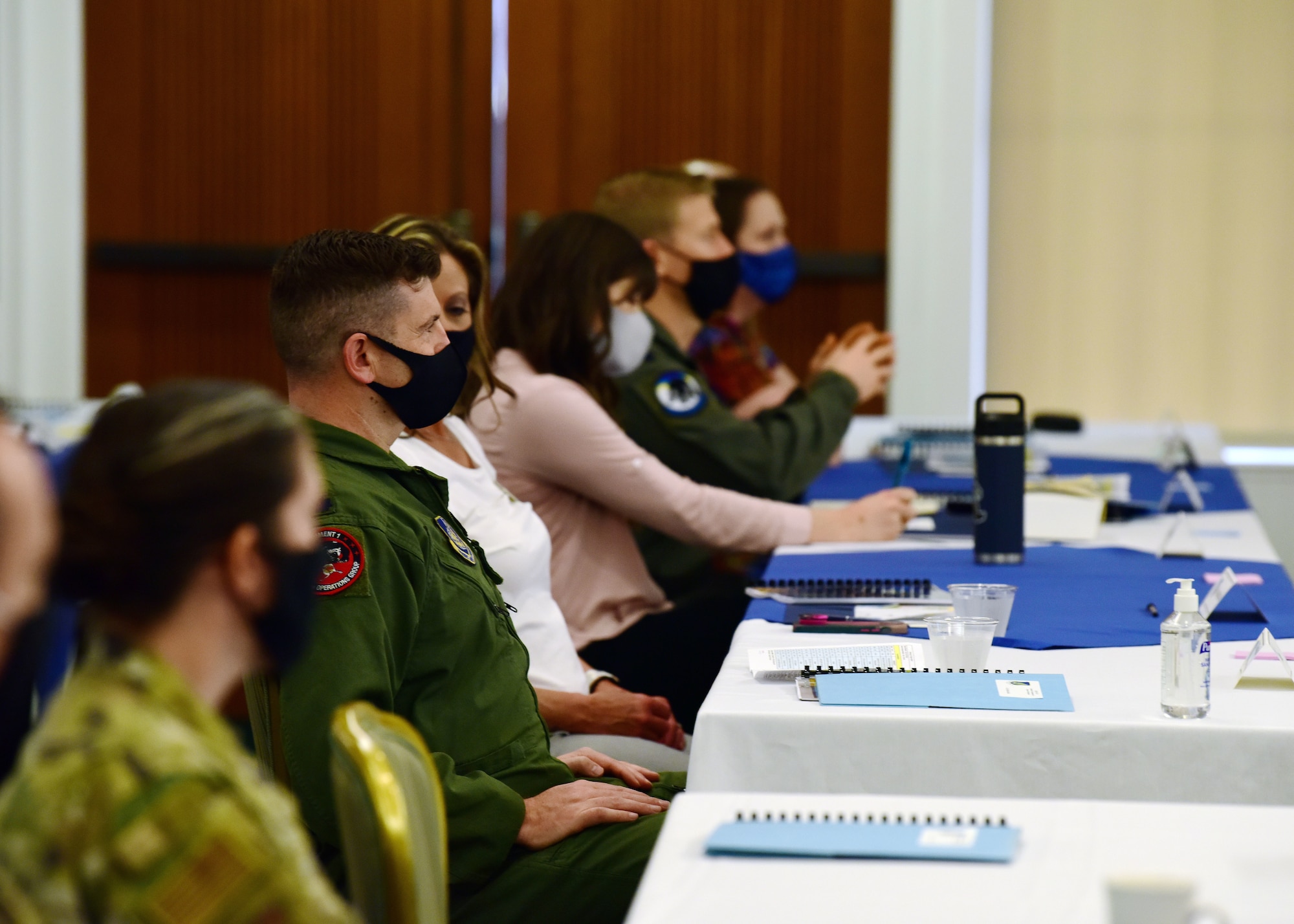 Photo of U.S. Air Force squadron commanders and their spouses attending a seminar