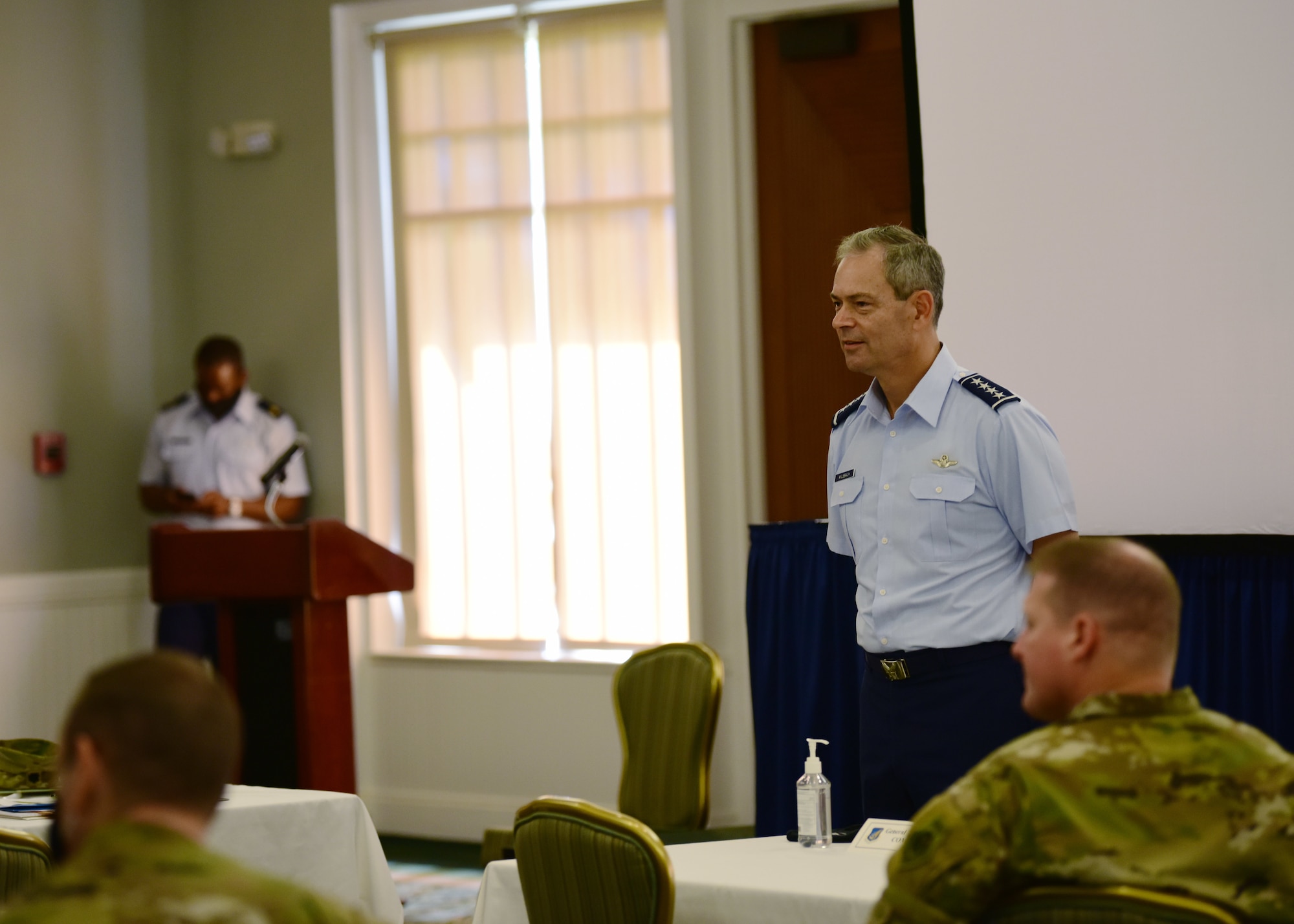 Photo of U.S. Air Force general briefing Airmen