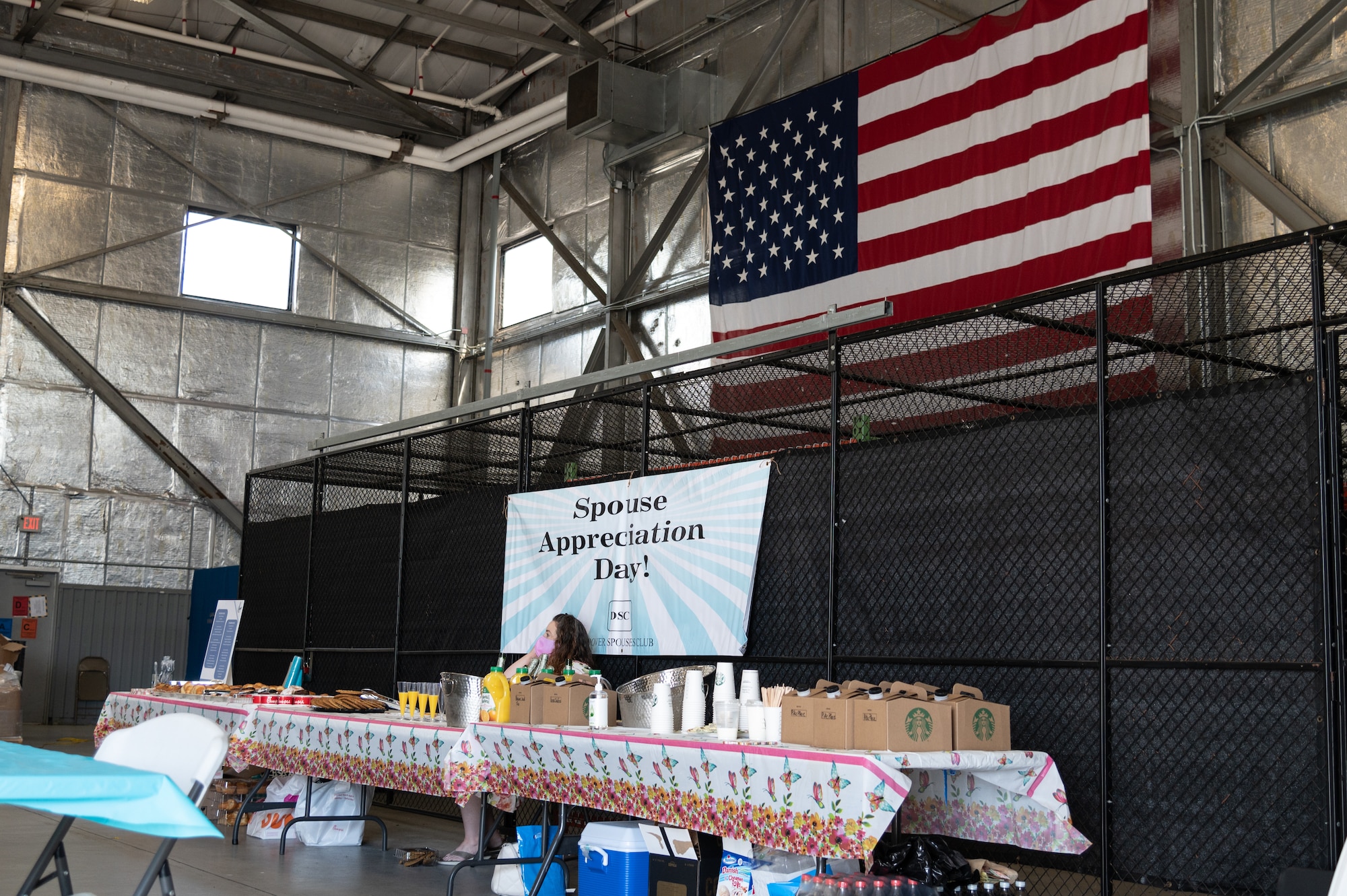Brunch food and drink items await Dover Air Force Base spouses during the Spouse Appreciation Day event on Dover AFB, Delaware, May 6, 2021. Active-duty, reserve and guard spouses attended the event, which included bingo games, food, drinks and a raffle. Spouse Appreciation Day recognizes the importance of empowering spouses and ensuring they have the necessary tools and resources to thrive. (U.S. Air Force photo by Senior Airman Marco A. Gomez)