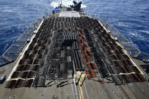 210508-N-NO146-1001 NORTH ARABIAN SEA (May 8, 2021) Thousands of illicit weapons interdicted by guided-missile cruiser USS Monterey (CG 61) from a stateless dhow in international waters of the North Arabian Sea on May 6-7. Maritime security operations, as conducted by the U.S. Fifth Fleet, entail routine patrols to determine pattern of life in the maritime as well as to enhance mariner-to-mariner relations. These operations reassure allies and partners and preserve freedom of navigation and free flow of commerce. (U.S. Navy Photo)