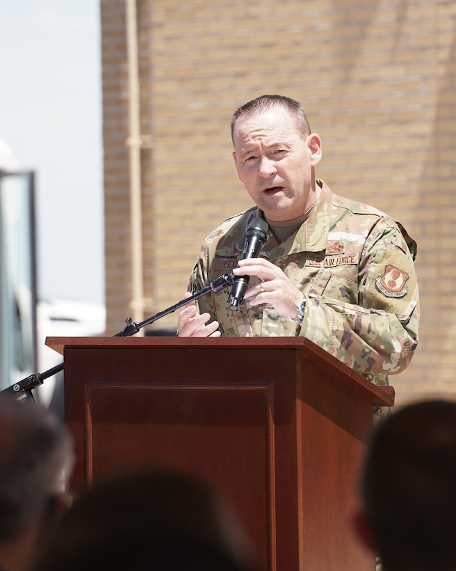 Man speaking at podium