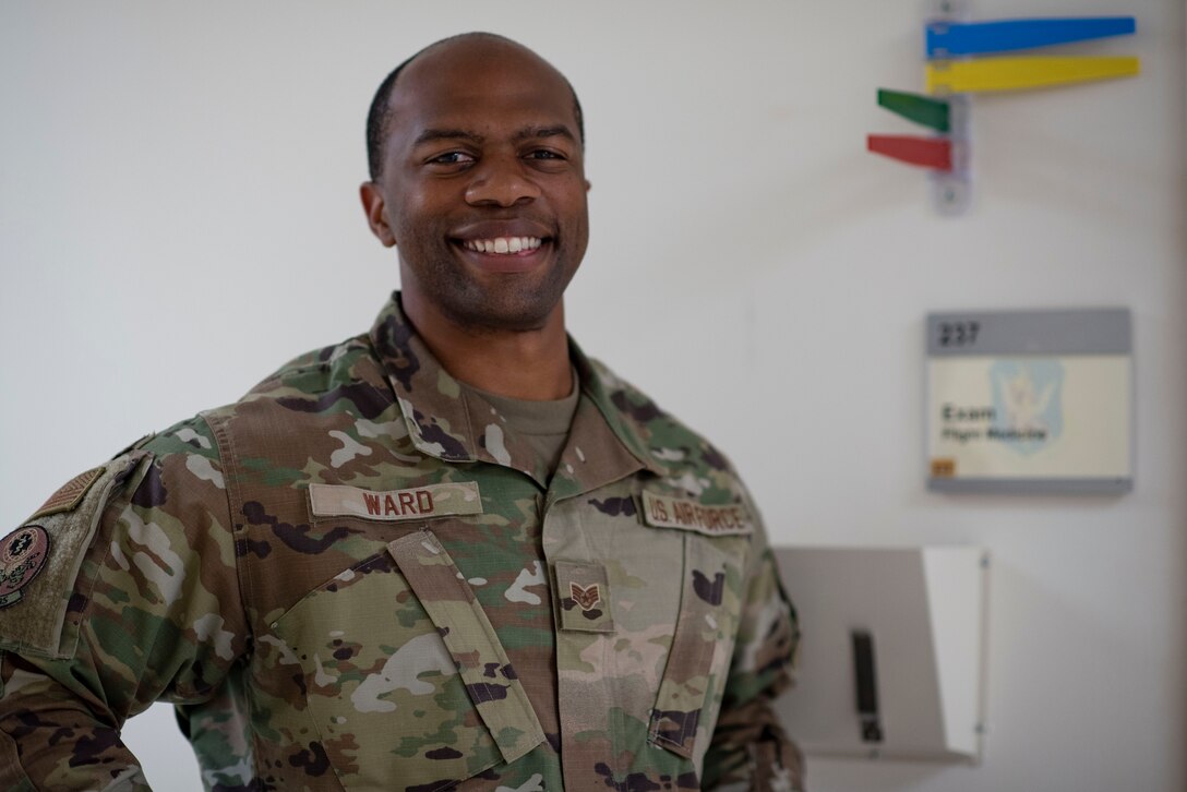 A photo of an Airman posing for a photo.