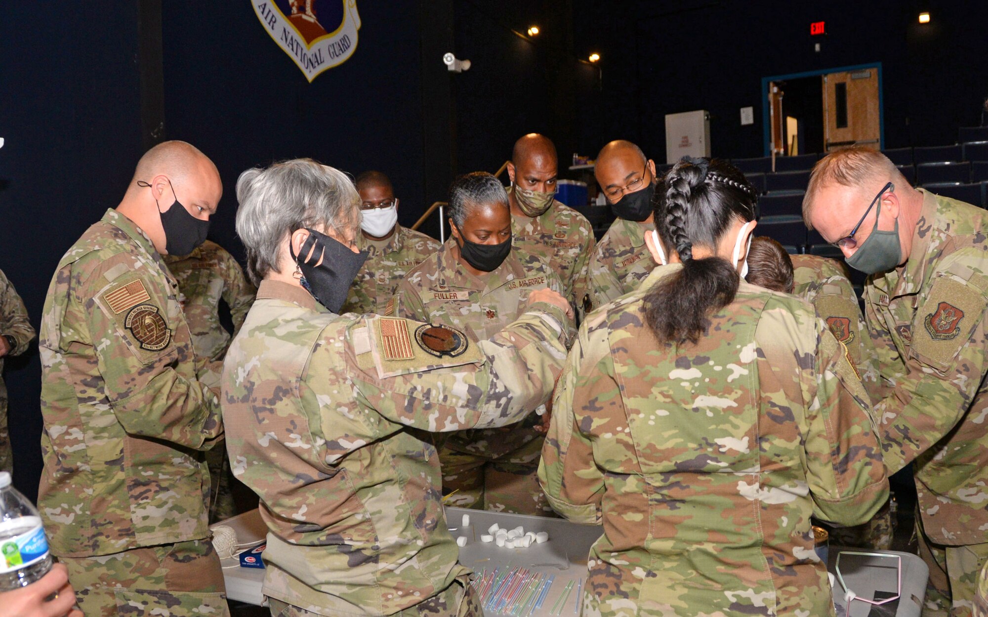 During the 960th Cyberspace Wing 2021 Leadership Summit, Reserve Citizen Airmen participate in a leadership exercise at the Museum of Aviation, Robins Air Force Base, Georgia, April 28, 2021. (U.S. Air Force photo by Tech. Sgt. Samantha Mathison)