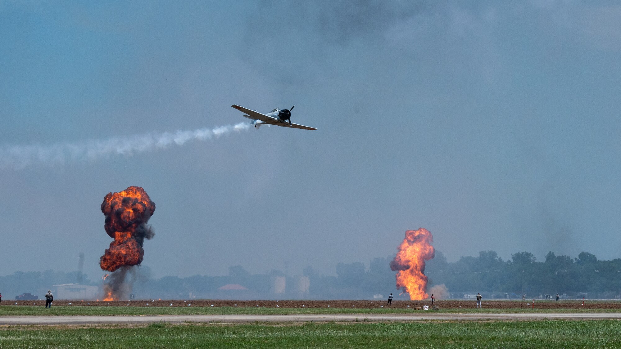 Tora, Tora, Tora recreates the Japanese attack on Pearl Harbor at the 2021 Barksdale Defenders of Liberty Air & Space Show at Barksdale Air Force Base, Louisiana, May 8, 2021. Designed as a living history lesson, Tora, Tora, Tora is intended to be a memorial to all who gave their lives in defense of their country. (U.S. Air Force photo by Airman 1st Class William Pugh)