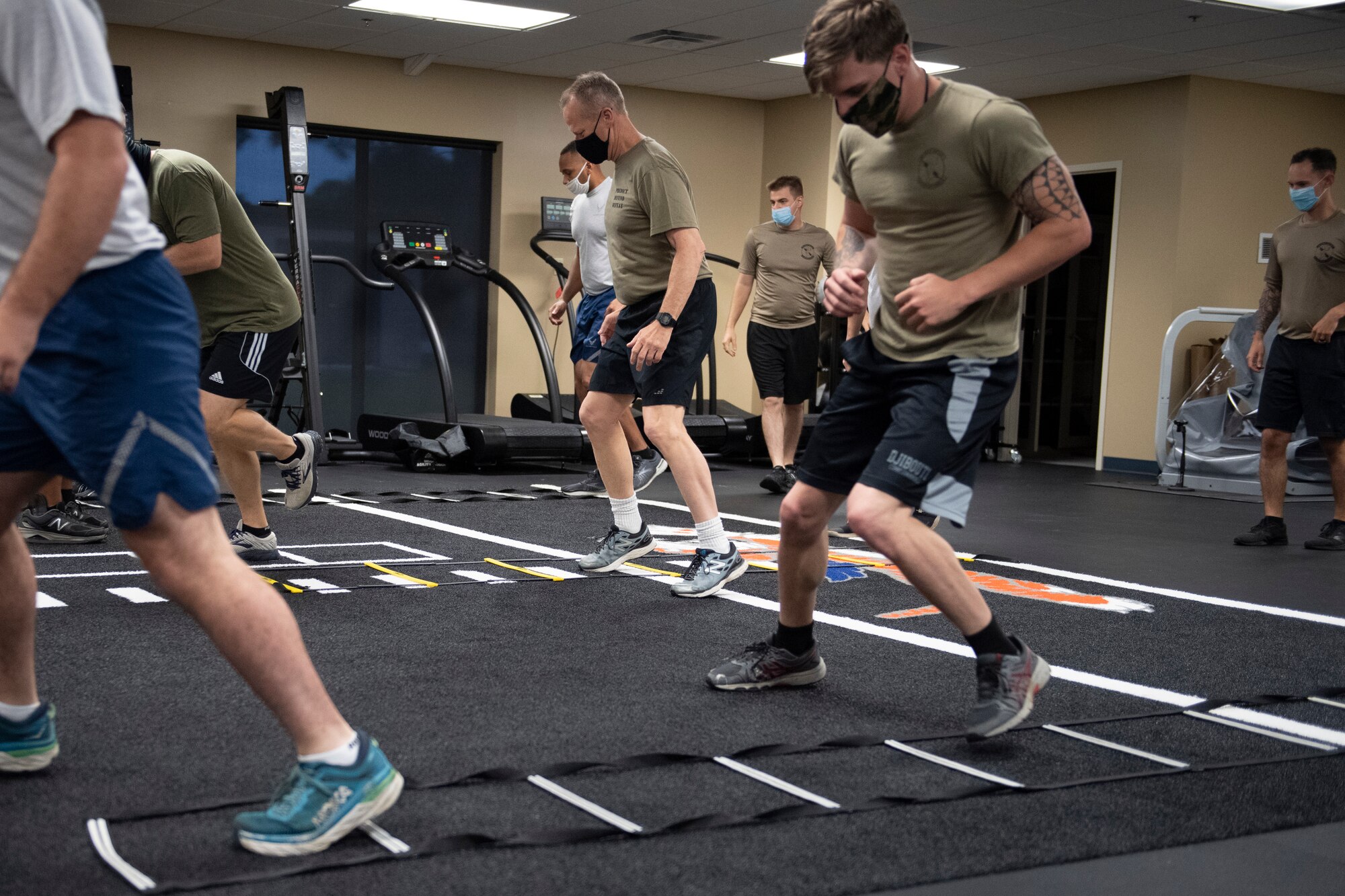 A photo of Airmen working out.