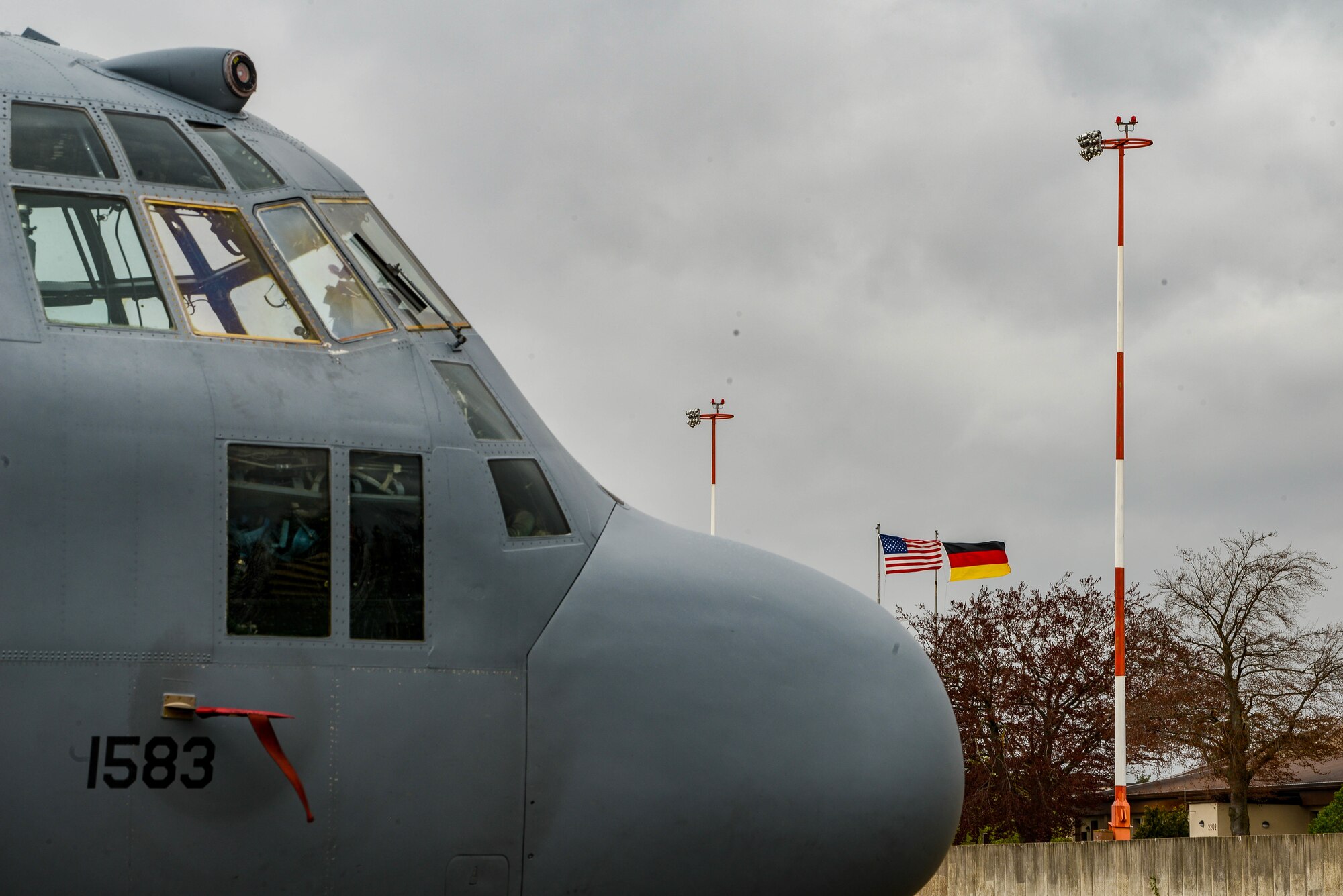 EC-130H Compass Call parked on flight line