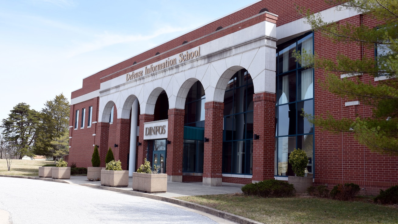 The façade of the Defense Information School