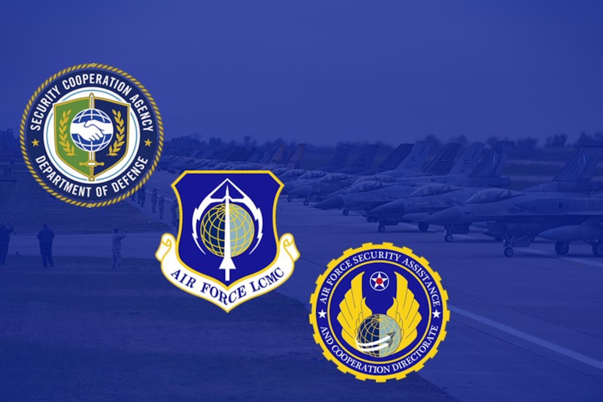 AFSAC AFLCMC logos (U.S. Air Force graphic created by Jonathan Tharp/AFSAC)