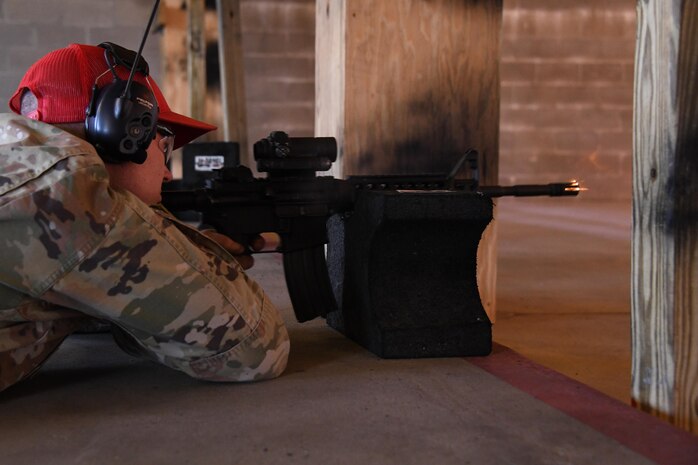airman shoots rifle