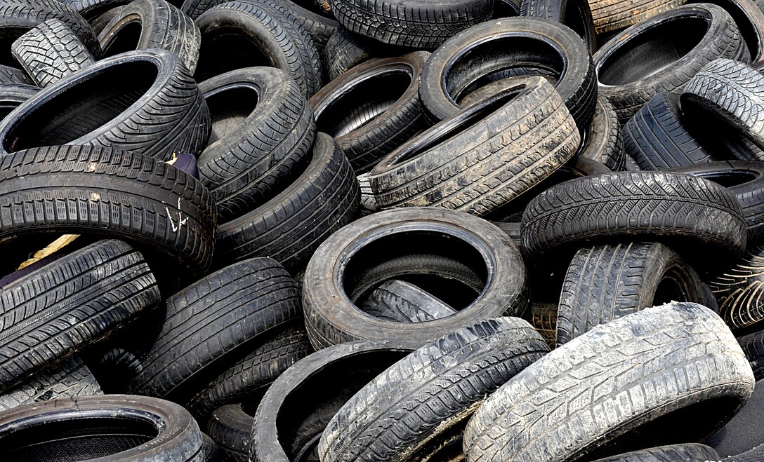 A pile of tires.