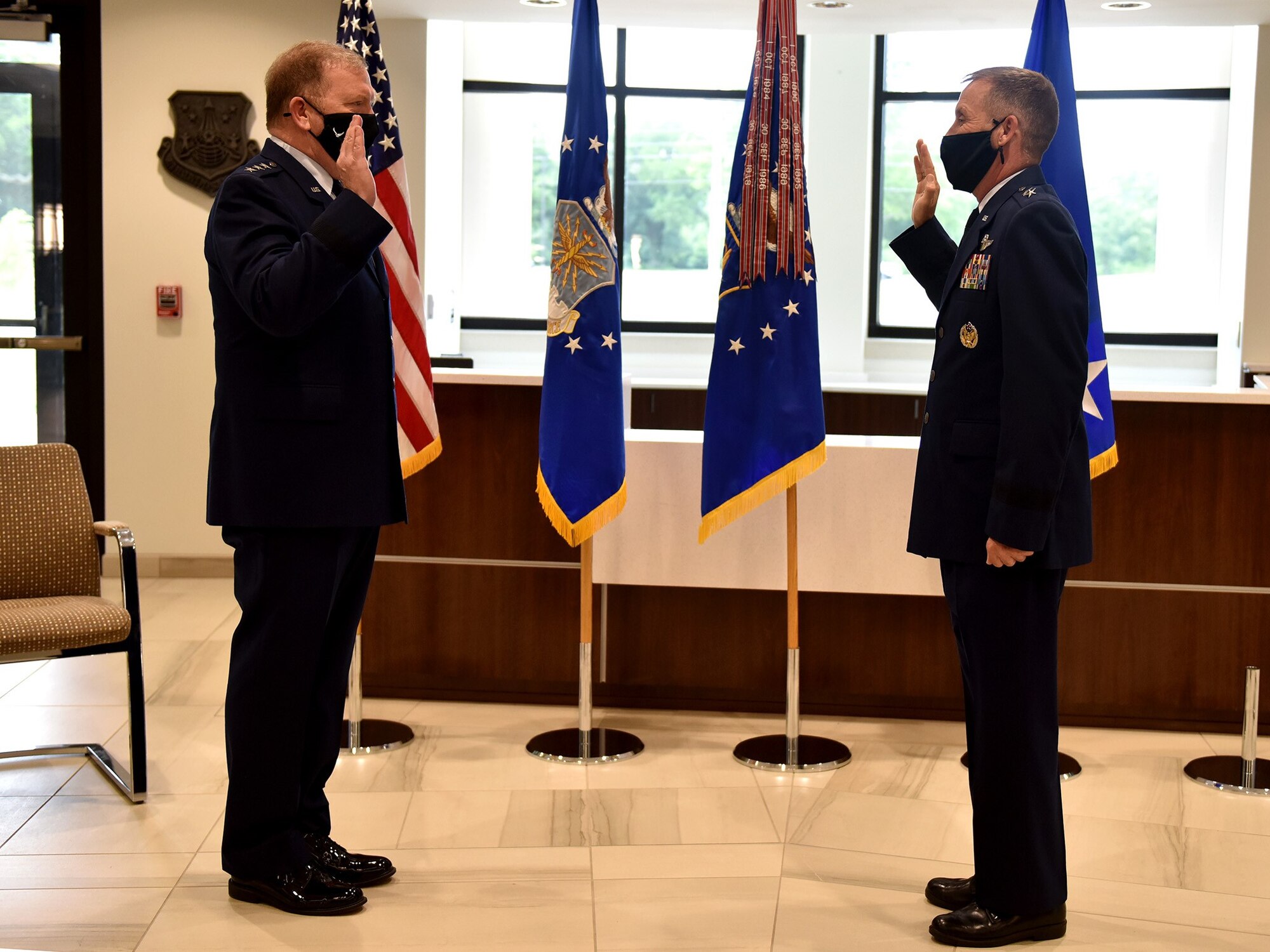 Photos of the ceremony promoting Matthew J. Burger from Brigadier General to major general.