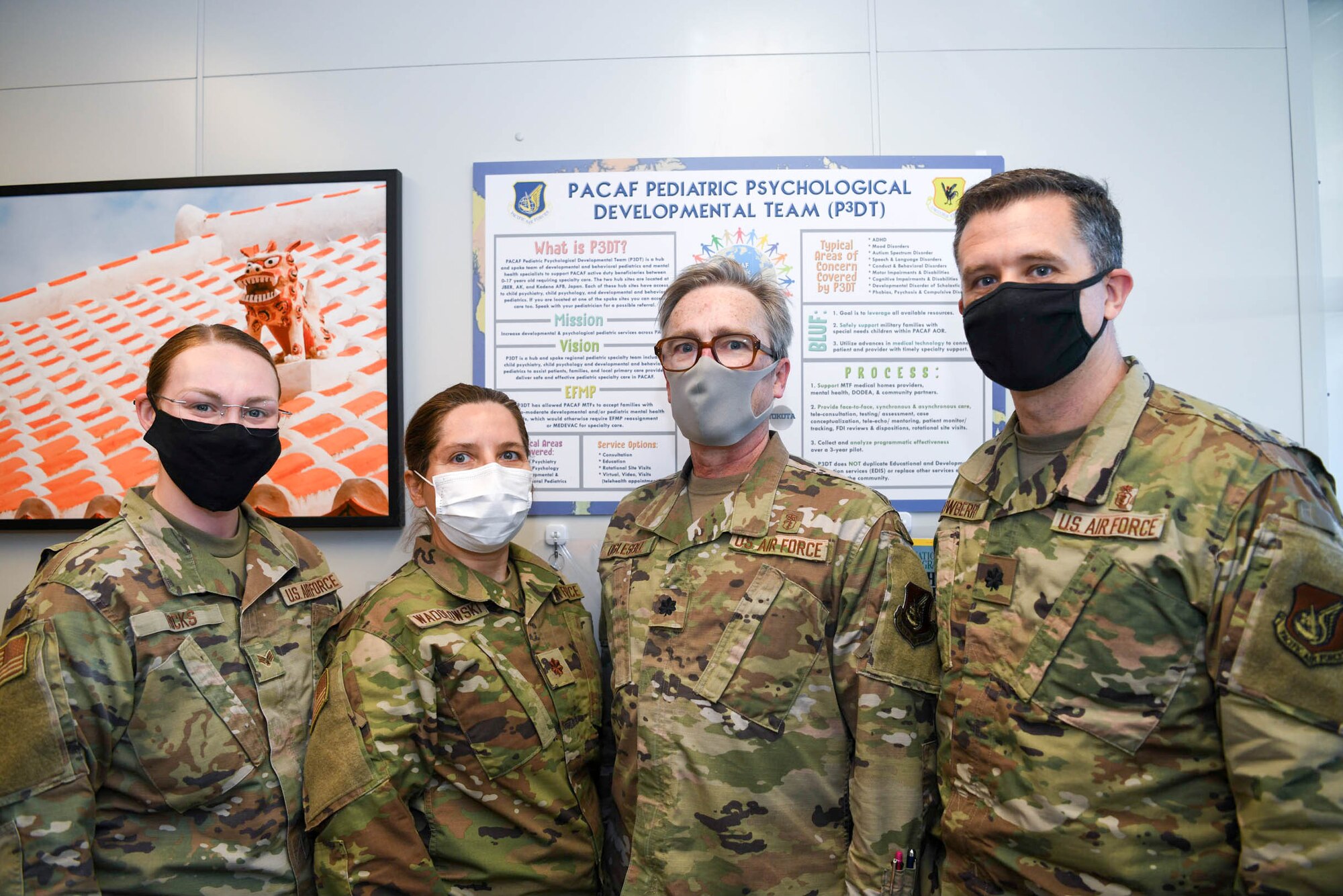 Members of the PACAF Pediatric Psychological Developmental Team demonstrate a typical day in the office.