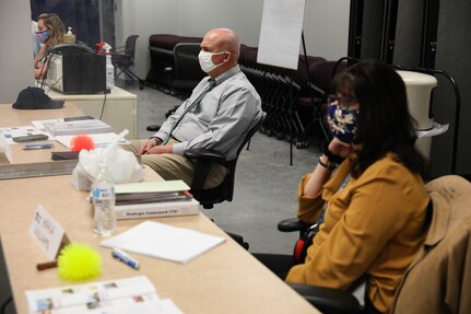 Norfolk Naval Shipyard’s (NNSY) Executive Director (Code 1100) Fred McKenna and Business and Strategic Planning Office Deputy (Code 1201) Maria Williams and other leaders participate in the shipyard’s Labor Management Summit April 7.