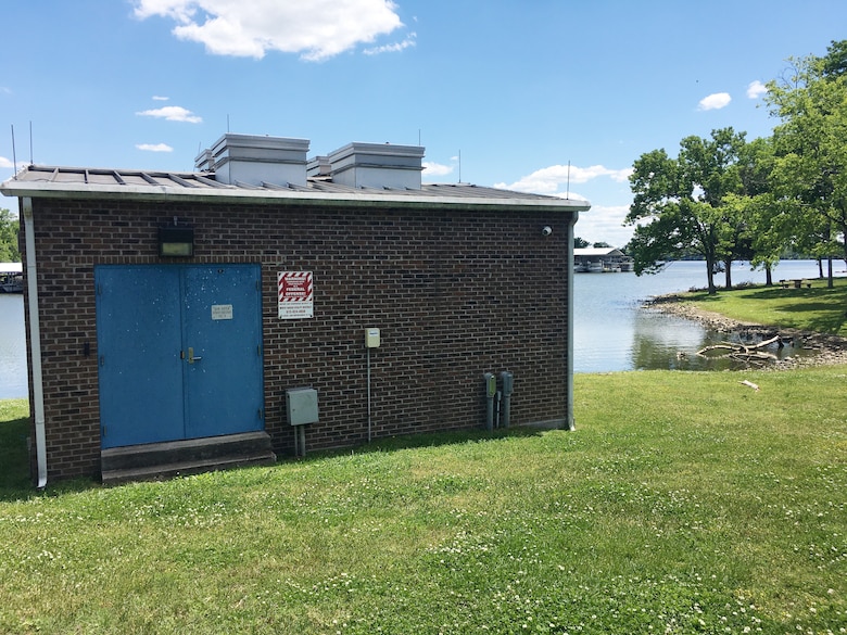 This is a water intake facility on the shoreline of Old Hickory Lake in Hendersonville, Tennessee, May 13, 2021. The U.S. Army Corps of Engineers Nashville District announces the lifting of the Old Hickory Lake water supply moratorium. (USACE Photo by Crystal Tingle)